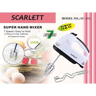 Picture of Scarlett Portable Multi-Functional Electric Eggbeater Automatic Cream Whip Stirrer Stainless Mixing Household Mini Mechanical Beater - White