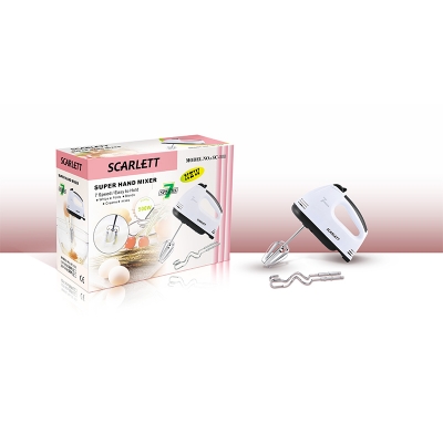 Picture of Scarlett Portable Multi-Functional Electric Eggbeater Automatic Cream Whip Stirrer Stainless Mixing Household Mini Mechanical Beater - White