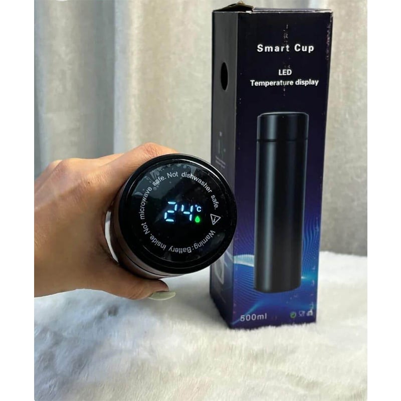 Picture of Smart Temperature Display Water Bottle, Stainless Steel Vacuum Flask, Digital LED Cap, 500ml