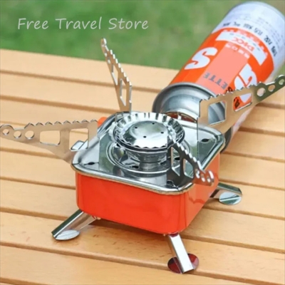 Picture of Foldable  Mini Outdoor Camping Gas Stove for 
Compact Travel Gas Burner - Multicolor