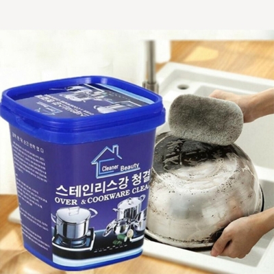 Picture of Stainless Steel Cookware Cleaning Paste Household Kitchen Cleaner Washing Pot Bottom Scale Strong (500g) - multicolor