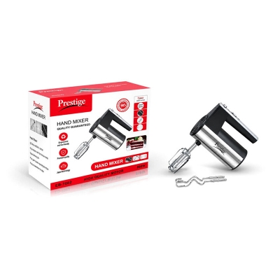 Picture of Prestige 800W Premium Electric Hand Mixer with Stainless Steel Beaters & Dough Hooks – Multi-Speed Kitchen Baking Mixer