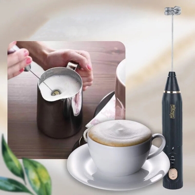 Picture of Handheld Coffee Mixer Frother Automatic Milk Beverage Foamer Cream Whisk Cooking Stirrer Egg Beater - Black