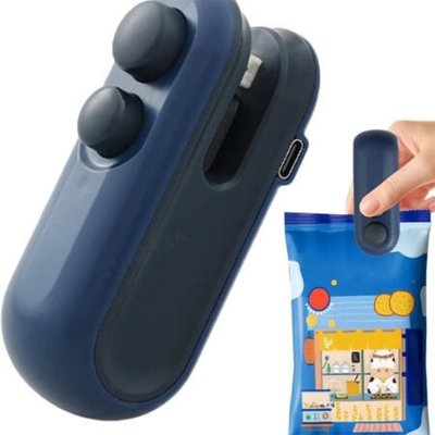 Picture of 2IN1 Mini Sealing Machine USB Rechargable Heat Sealer Storage Bag Plastic Package Food Sealer Clip Bag Handheld Food Heat Sealer