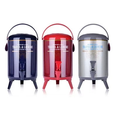 Picture of Household Commercial Milk Tea Bucket Double Layer Insulation Bucket Beverage Insulation Bucket Coffee Soybean Milk Insulation Bucket 9.5L Japanese Ice Bucket - Multicolor