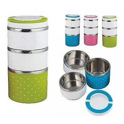 Picture of 3 LAYER STAINLESS STEEL LUNCH BOX 1230 ML. - Multicolor