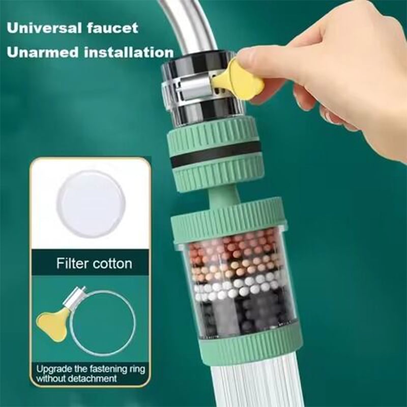Picture of 6-Layer Kitchen Faucet Water Filter | Tap Water Purifier with Activated Carbon | Splash-Proof Nozzle for Clean Washing Water
