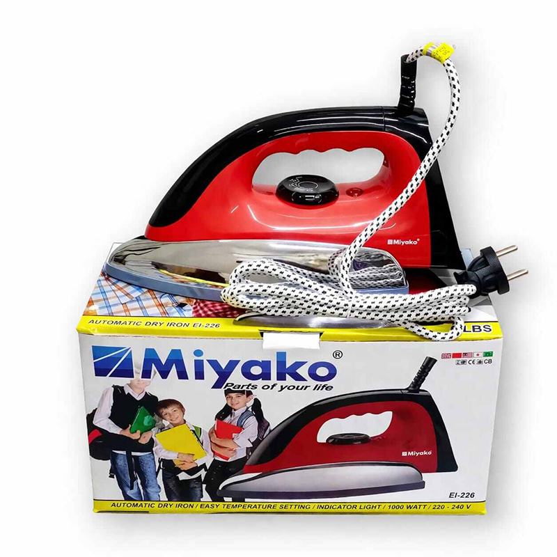 Picture of Miyako EI-226 Automatic Dry Iron – 1000W Fast Heating with Adjustable Temperature & Indicator Light