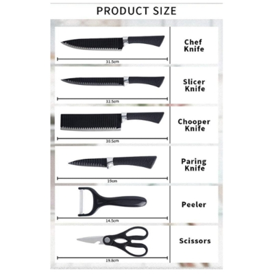 Picture of 6-Piece Stainless Steel Kitchen Tool Set – Non-Stick Coating, Durable Cooking Utensils for Home & Professional Use -   Lifestyle Mall - Multicolor