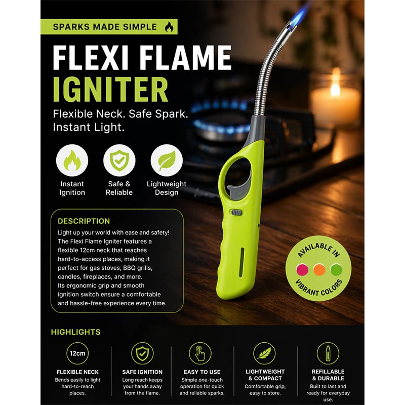 Picture of Premium Refillable Flexible Neck Gas Lighter – Windproof Multi-Purpose Utility Lighter (27cm)