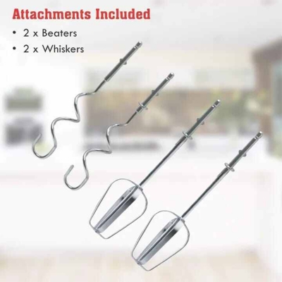 Picture of Sahara Cold 600W Electric Hand Mixer Blender 5 Speed Portable Kitchen Egg Beater Dough Mixer - White