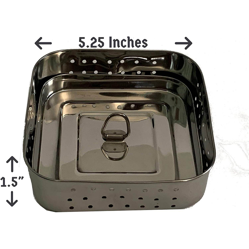 Picture of Square Paneer Maker, Stainless Steel Indian Paneer PressTofu PressPaneer Mould - Size 5.25W x 5.25L x 1.5H inches