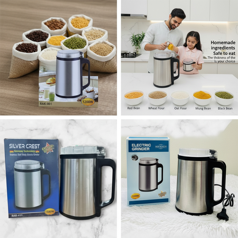 Picture of Stainless Steel Electric Mini Grinder 8 Blade Powerful Motor & Blender Machine