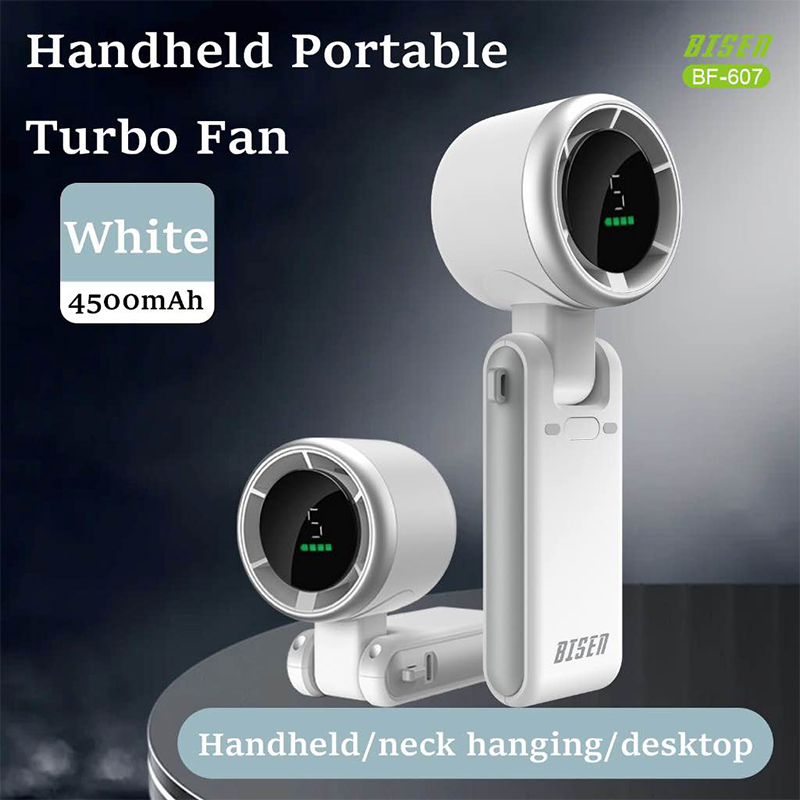 Picture of Turbo Fan HandheldRechargeable Fan Portable Mini Hand Fan USB Rechargeable Foldable Hanging Neck Fan 3600mAh USB Mini Portable Small Turbo Fan - Multicolor