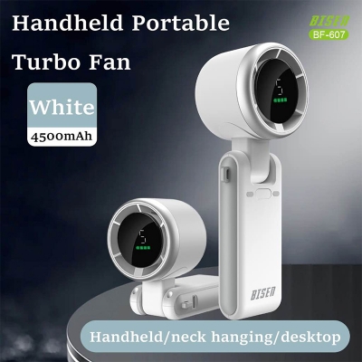 Picture of Turbo Fan HandheldRechargeable Fan Portable Mini Hand Fan USB Rechargeable Foldable Hanging Neck Fan 3600mAh USB Mini Portable Small Turbo Fan - Multicolor