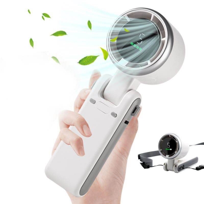 Picture of Turbo Fan HandheldRechargeable Fan Portable Mini Hand Fan USB Rechargeable Foldable Hanging Neck Fan 3600mAh USB Mini Portable Small Turbo Fan - Multicolor