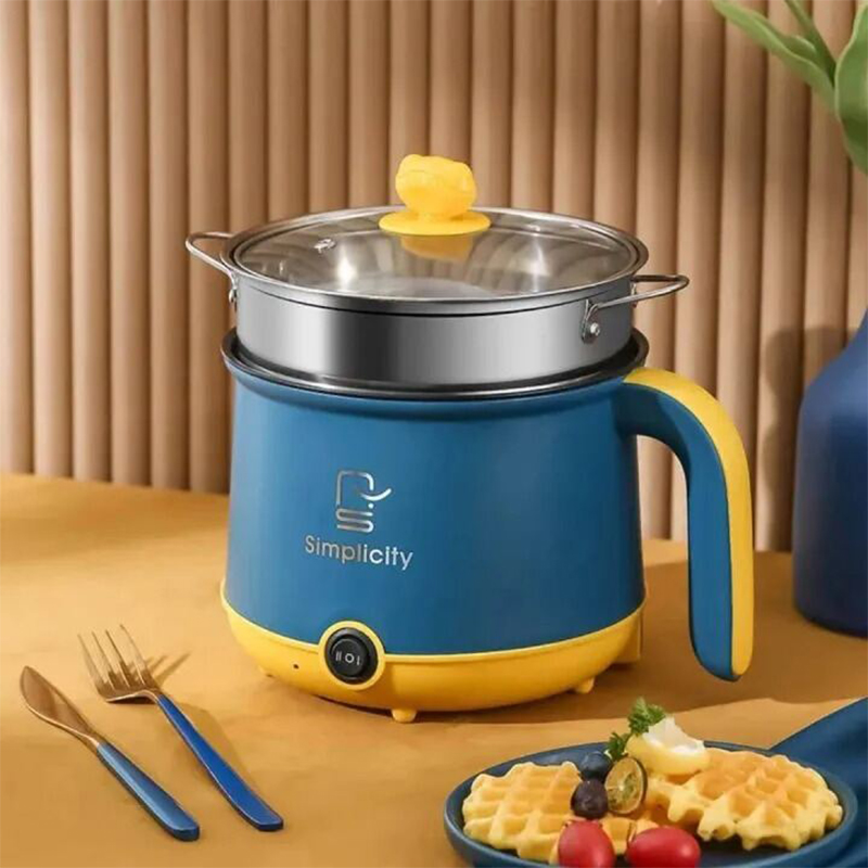 Picture of Rice Cooker Multicooker Simplicity Portable Electric Multicooker Cooking Pot With Steamer and Multipurpose Electric Cooker Pot Manual electric heating pot Cooker Rice cooker - Multicolor
