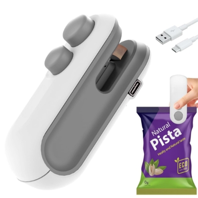 Picture of Rechargeable Mini Bag Sealer, 2-In-1 Heat Sealer with Cutter for Chip Bags, Portable Resealer Machine for Plastic Bags Replacement Spare Parts - New Canvas - Multicolor