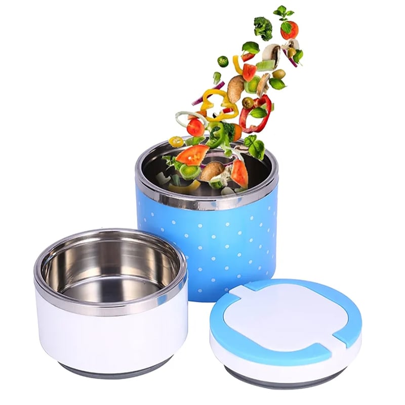 Picture of 2 LAYER STAINLESS STEEL INSOLUTION LUNCH BOX 930ML. - Multicolor