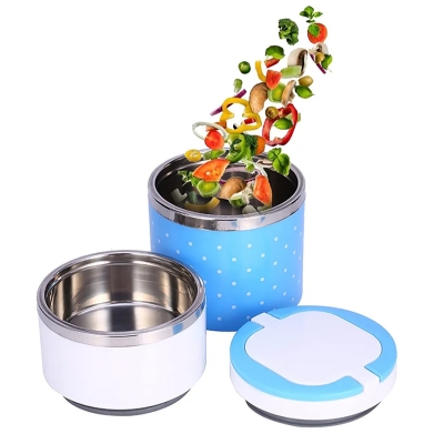Picture of 2 LAYER STAINLESS STEEL INSOLUTION LUNCH BOX 930ML. - Multicolor