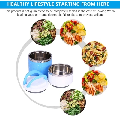 Picture of 2 LAYER STAINLESS STEEL INSOLUTION LUNCH BOX 930ML. - Multicolor