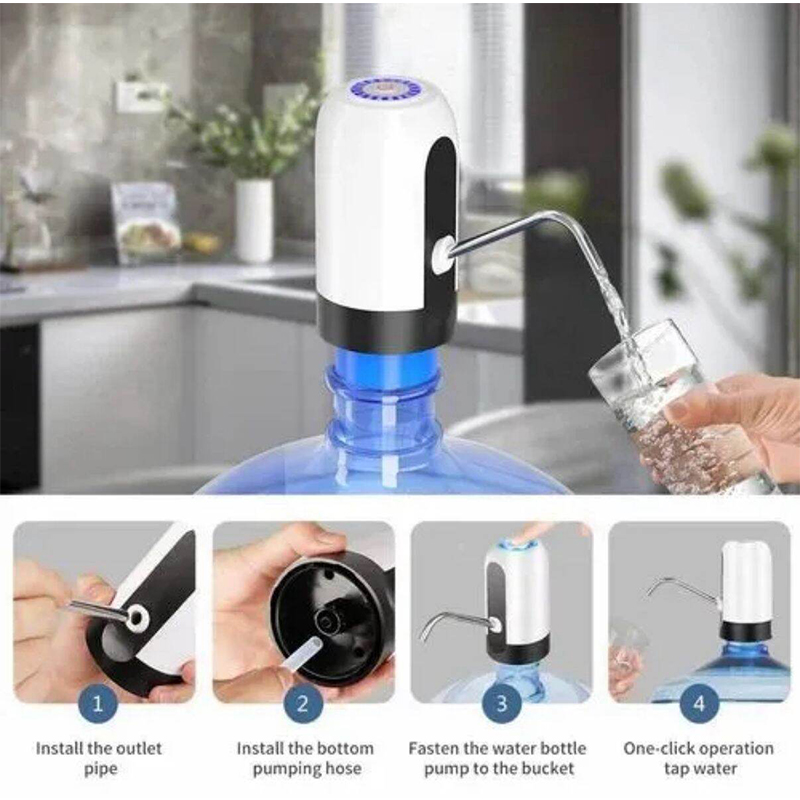 Picture of Automatic USB Rechargeable Water Bottle Pump – Portable Drinking Water Dispenser usb water pump, electric water dispenser, bottle water pump rechargeable, automatic water pump, portable drinking water dispenser, 5 gallon water pump