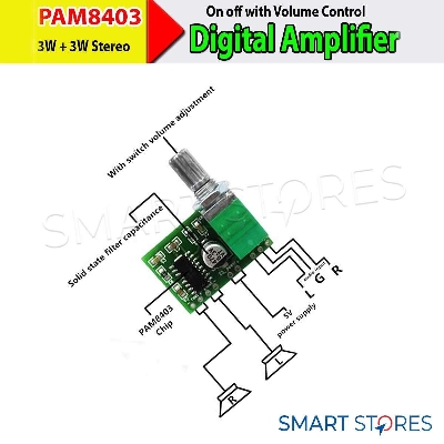 Picture of PAM8403 with Volume Control Amplifier