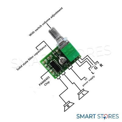 Picture of PAM8403 with Volume Control Amplifier