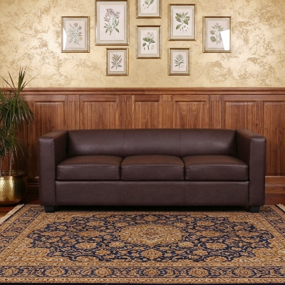 Picture of NF Modern Dark Brown Artificial Leather 3, 2, 1 Seater Sofa - Premium Minimalist Couch for Living Room & Office Use.