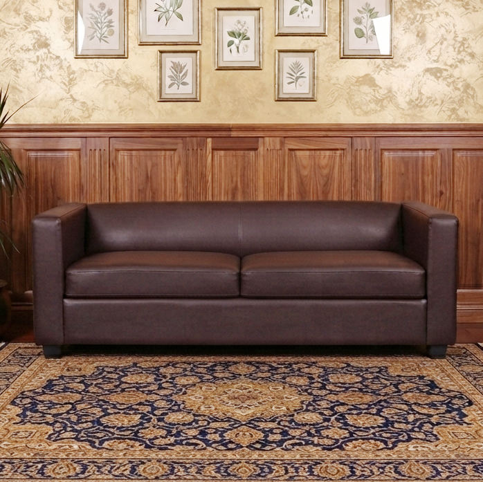 Picture of NF Modern Dark Brown Artificial Leather 3, 2, 1 Seater Sofa - Premium Minimalist Couch for Living Room & Office Use.
