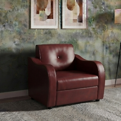 Picture of NF Premium Modern Brown Artificial Leather Sofa - Comfortable 3, 2, 1 Seater Sofa, Leatherette Waiting room Sofa - Durable & Easy to Clean, PU Leather Sofa for Living Room and Office Use,