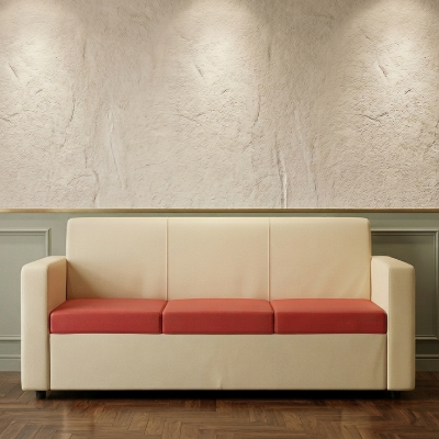 Picture of NF Modern Dual-Tone  Red & Cream Color Artificial Leatherette Sofa Set for Waiting Room, Living Room & Office, 3 Seater Sofa, 2 Seater Sofa, 1 Seater Sofa for drawing rooms, office executive rooms, waiting areas, or study rooms.