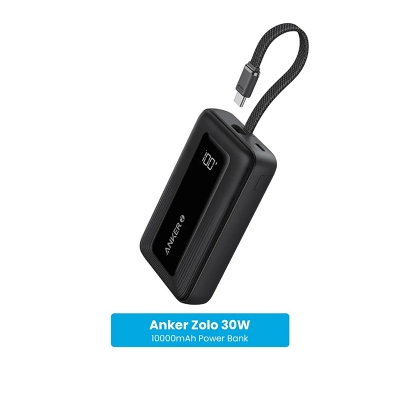 Picture of Anker Zolo 30W 10K(10000mAh) Power Bank with Built-in USB-C Cable