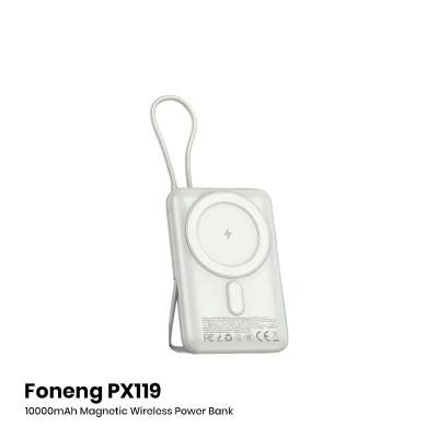 Picture of Foneng PX119 10000mAh Magnetic Wireless Power Bank with Built-in Cables (22.5W)
