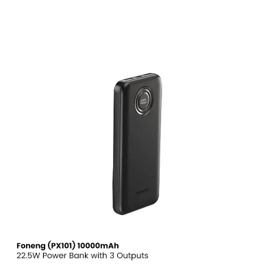 Picture of Foneng (PX101) 10000mAh 22.5W Power Bank with 3 Outputs-Black
