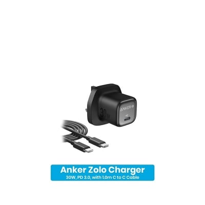 Picture of Anker Zolo 30w Charger with 1.0m C to C Cable- BLACK