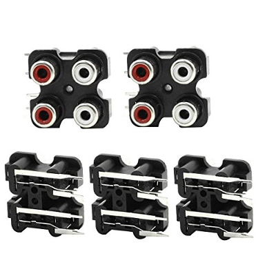 Picture of 2Pcs- 4 Positions FEMALE Stereo Audio Video Socket 4 Positions AV RCA Female Socket Connector PCB Panel Mount Adapters For Audio Video Speakers DIY-Multicolor