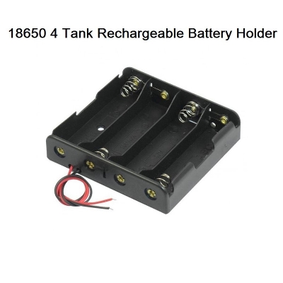 Picture of 4 Tank 18650 4 Tank Rechargeable Battery Holder Four Slot Plastic Storage Box Case With Leads Cable Wire-Multicolor