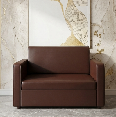 Picture of NF Stylish & Durable Chocolate Brown Artificial Faux Leather Comfortable Sofa Set for Waiting Room, Living Room & Office, 3 Seater Sofa, 2 Seater Sofa, 1 Seater Sofa for drawing rooms, office executive rooms, waiting areas, or study rooms.