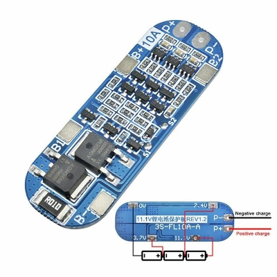 Picture of 3S 10A 12V Lithium Battery Charger Protection for 3pcs 18650 Li-ion Battery BMS Module Board