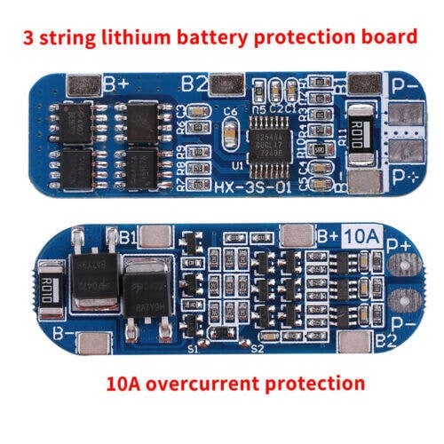 Picture of 3S 10A 12V Lithium Battery Charger Protection for 3pcs 18650 Li-ion Battery BMS Module Board