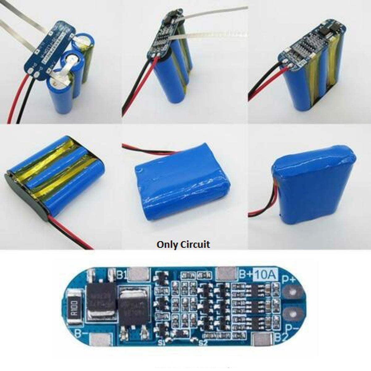 Picture of 3S 10A 12V Lithium Battery Charger Protection for 3pcs 18650 Li-ion Battery BMS Module Board
