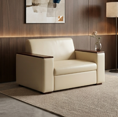 Picture of  NF Premium Quality Cream Artificial Leather Sofa - Couch for Waiting Room, Living Room & Office, 3 Seater Sofa, 2 Seater Sofa, 1 Seater Sofa for drawing rooms, office executive rooms, waiting areas, or study rooms.