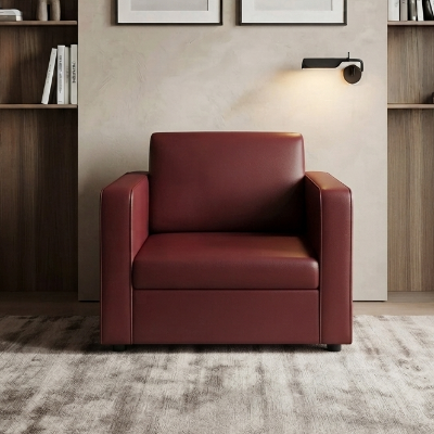 Picture of NF Elegant Burgundy Maroon Artificial Leatherette Sofa/ Chair/ Couch for Waiting Room, Living Room & Office, 3 Seater Sofa, 2 Seater Sofa, 1 Seater Sofa for drawing rooms, office executive rooms, waiting areas, or study rooms.