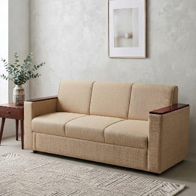 Picture of NF Brown Chap Premium Serene Fabric Sofa / Couch Office & Home 3, 2, 1 Seater Sofa, 3 Seater Fabric Sofa, 2 Seater Sofa - 1 Seater Sofa for drawing rooms, office executive rooms, waiting areas, or study rooms.