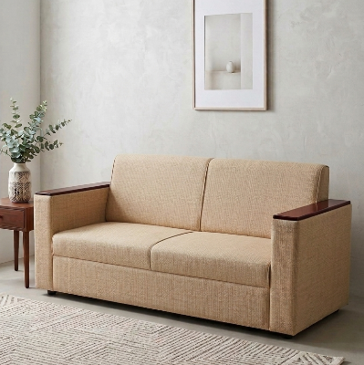 Picture of NF Brown Chap Premium Serene Fabric Sofa / Couch Office & Home 3, 2, 1 Seater Sofa, 3 Seater Fabric Sofa, 2 Seater Sofa - 1 Seater Sofa for drawing rooms, office executive rooms, waiting areas, or study rooms.