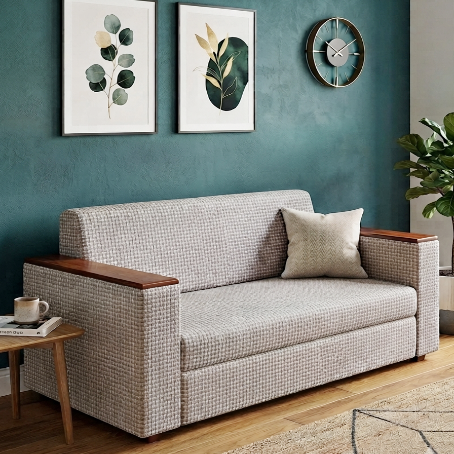 Picture of NF Brown Chap Premium Japan Fabric Sofa / Couch for Waiting Room, Living Room & Office, 3 Seater Sofa, 2 Seater Sofa, 1 Seater Sofa for drawing rooms, office executive rooms, waiting areas, or study rooms.