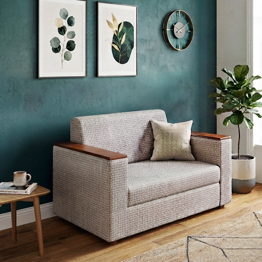 Picture of NF Brown Chap Premium Japan Fabric Sofa / Couch for Waiting Room, Living Room & Office, 3 Seater Sofa, 2 Seater Sofa, 1 Seater Sofa for drawing rooms, office executive rooms, waiting areas, or study rooms.