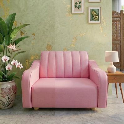 Picture of NF Premium Artificial PINK Leather 3, 2, 1 Sofa / Couch With Tufting Office & Home Sofa Set, , Leather 3 Seater Sofa, Leatherette 2 Seater Sofa - Durable & Easy to Clean, PU Leather 1 Seater Sofa for Living Room and Office Use