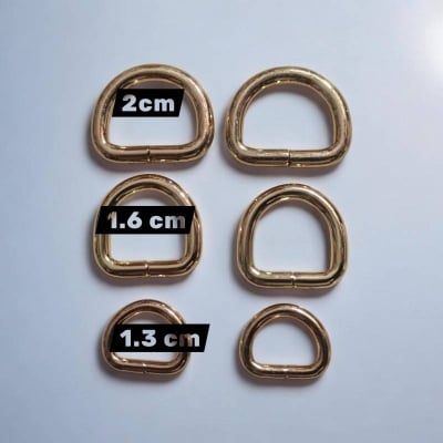 Picture of Premium Metal D-Ring (2 Pcs) - Available in 2cm, 1.6cm & 1.3cm Sizes for Bag Making & Crochet DIY Crafts-2.0 cm